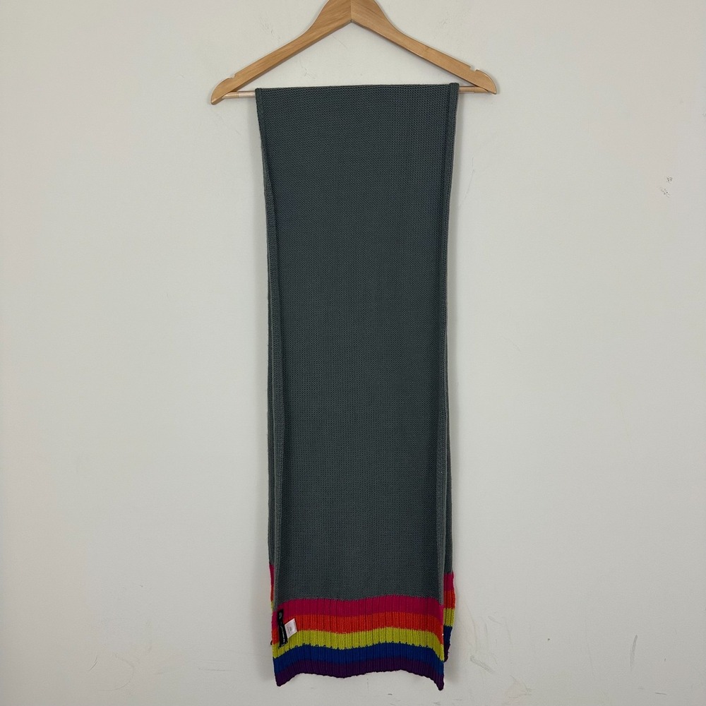 New York & Company Knitted Scarf Multicolor Striped Neck Warm Unisex One Size